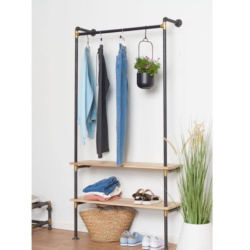 Tøjstativ PIERRE sølv med hylder RAW58 Tøjstativer RAW58