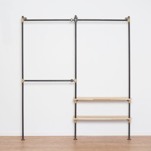 Tøjstativ LUCAS sort med hylder Tøjstativer RAW58