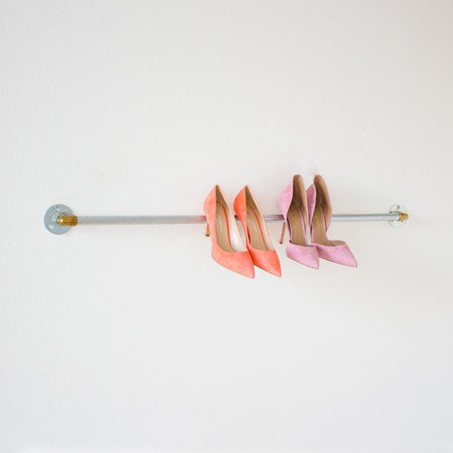 Raw58 Clara Køkken ophæng til pander og gryder i sølv vandrør med messing fittings