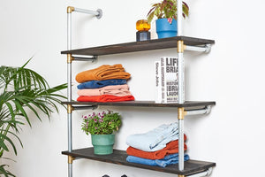 Reol i sølv med hylder MILEY RAW58