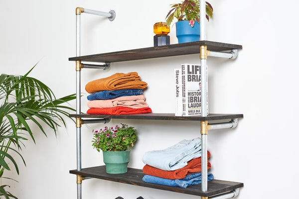 Reol i sølv med hylder MILEY RAW58