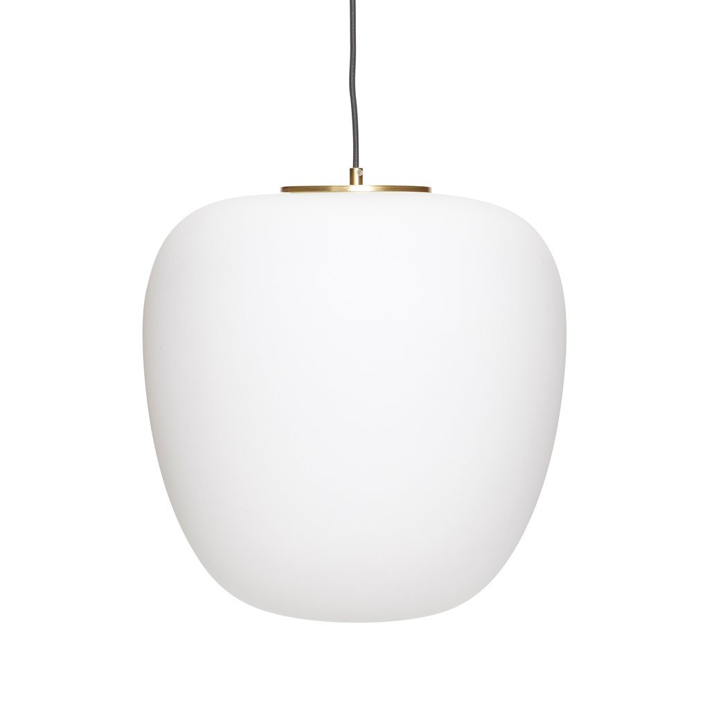 Loftlampe - Glas, hvid/messing Lampe Hübsch 