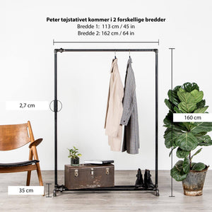 Raw58 Peter vandrør tøjstativ med mål