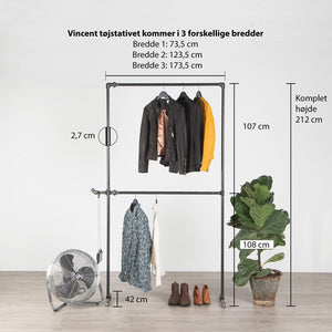 Tøjstativ VINCENT sort med messing - bestil på specialmål RAW58 Tøjstativer - på specialmål RAW58 - bestil på specialmål