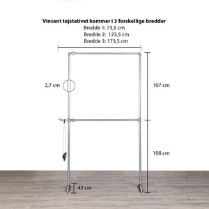 Tøjstativ VINCENT sølv med messing RAW58 Tøjstativer RAW58