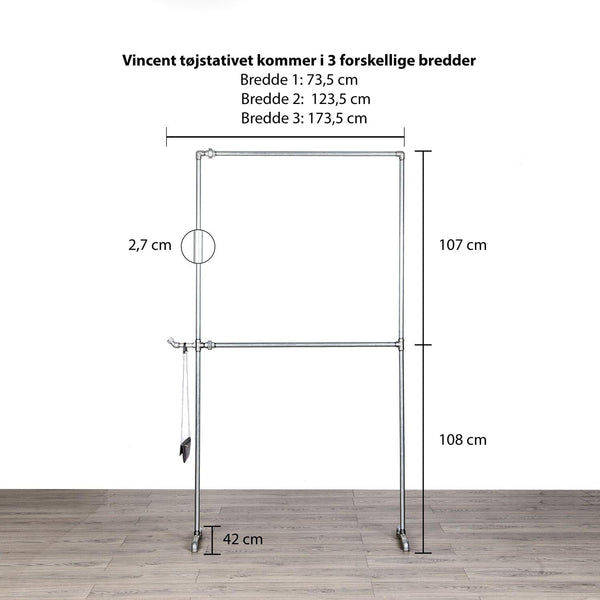 Tøjstativ VINCENT sølv med messing RAW58 Tøjstativer RAW58
