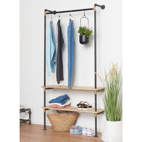 Tøjstativ PIERRE sort med hylder RAW58 Tøjstativer RAW58