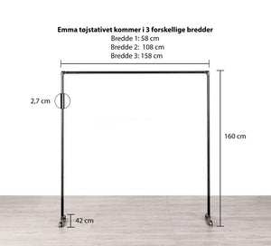 Raw58 Emma vandrør tøjstativ med mål