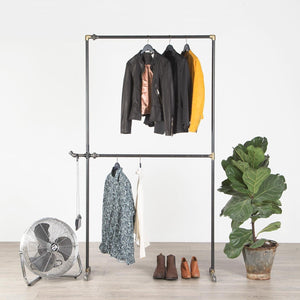 Tøjstativ VINCENT sort med messing - bestil på specialmål RAW58 Tøjstativer - på specialmål RAW58 - bestil på specialmål 0-50 cm 50-100 cm